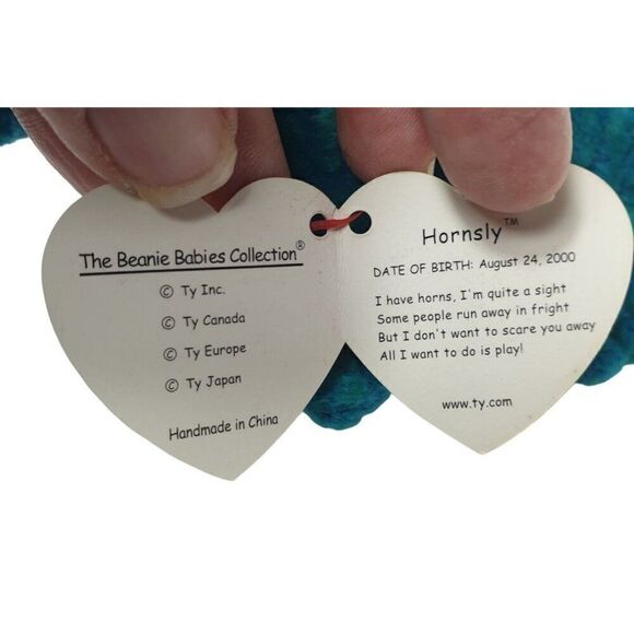 Ty Beanie Babies Hornsly Triceratops Plush Toy 2000 Vintage Y2K - Picture 5 of 6
